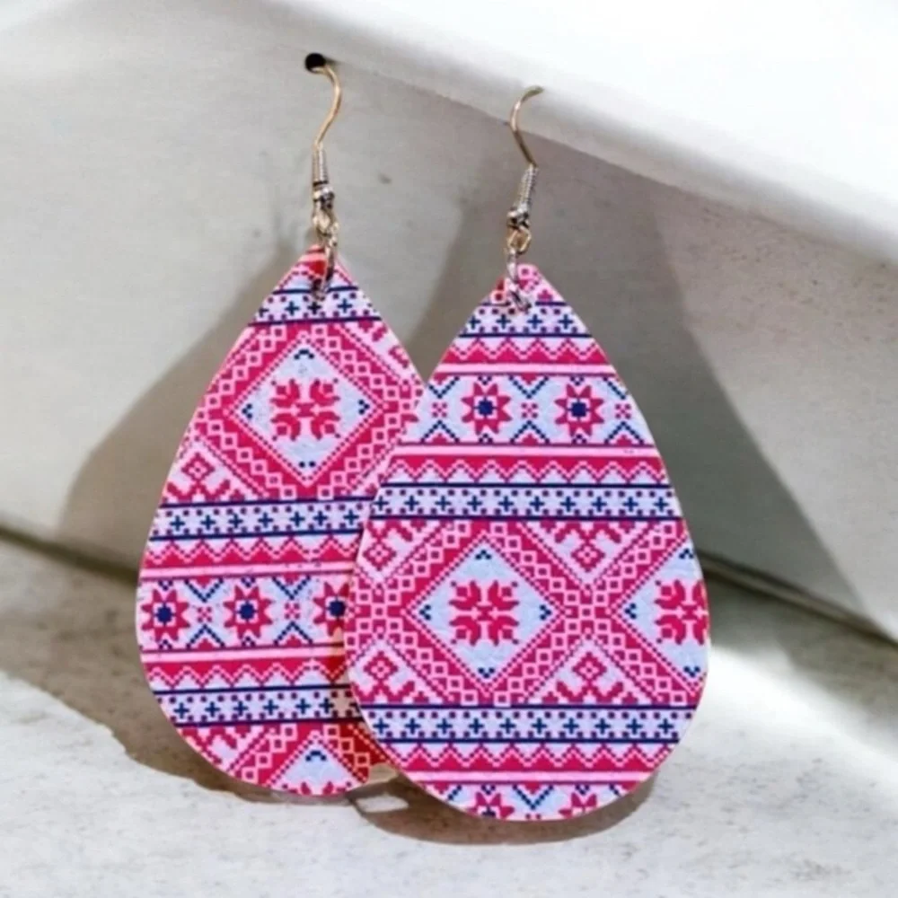 Christmas Faux Leather Earrings